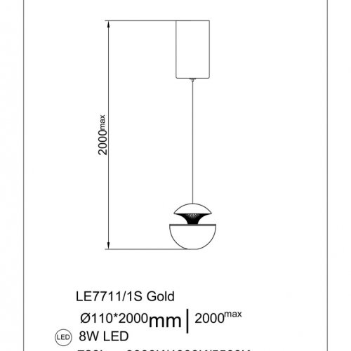 Подвесной светильник Jelly LE7711/1S Gold