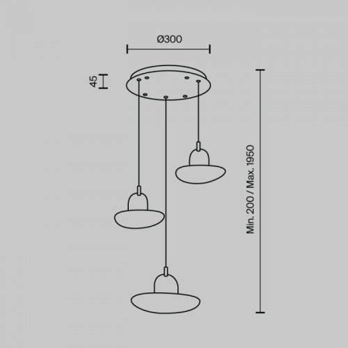 Подвесной светильник MODESTYLE MS.2326.3 BK