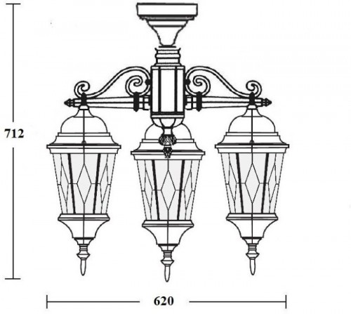 Потолочный светильник уличный Oasis Light ASTORIA 2M 91470MA/3 cover Bl ромб