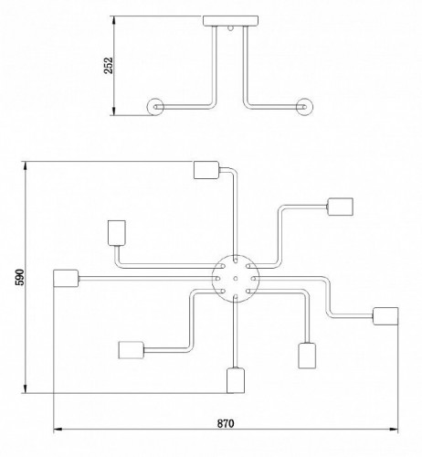 Потолочная люстра Maytoni Loft T532CL-08B Потолочная люстра Maytoni Loft T532CL-08B