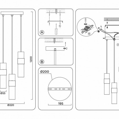 Подвесной светильник Ambrella light High Light LH55102