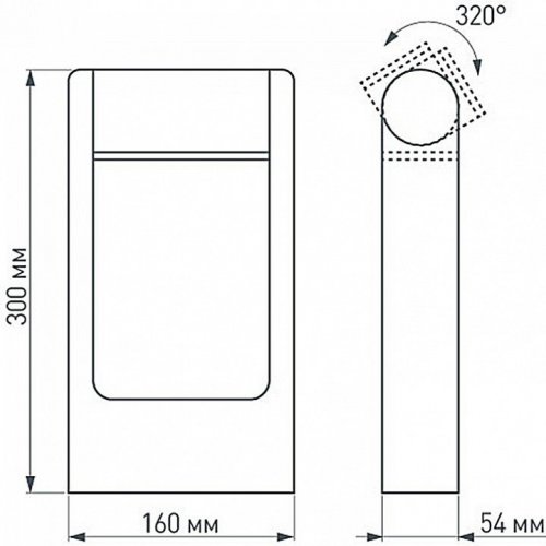 Уличный светодиодный светильник Arlight LGD-Path-Frame-Rotary-H300G-6W Warm3000 020397(1)