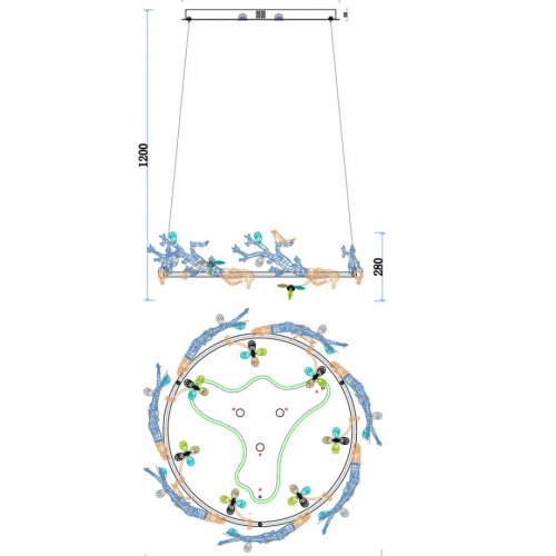 Подвесная люстра Estelle LE1079/900 GD
