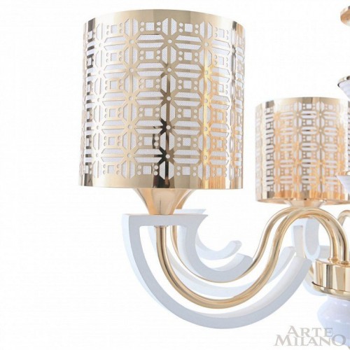 Подвесная люстра Arte Milano Florentia-8857 308857/8 Wh/Gd Подвесная люстра Arte Milano Florentia-8857 308857/8 Wh/Gd