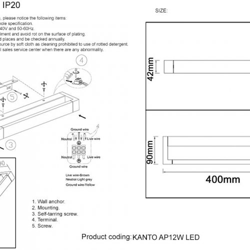 Бра Crystal Lux KANTO AP12W LED BL
