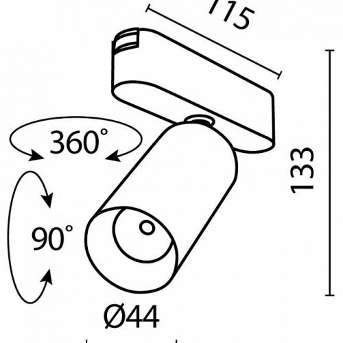 Трековый светильник Focus LED TR103-1-12W4K-M-B