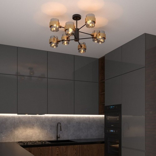 Потолочная люстра Eurosvet Arcada 70127/8 черный/дымчатый Потолочная люстра Eurosvet Arcada 70127/8 черный/дымчатый