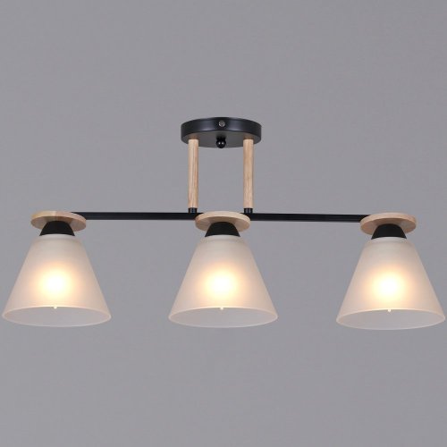 Потолочная люстра  11630-0.3-03 BK+WOOD