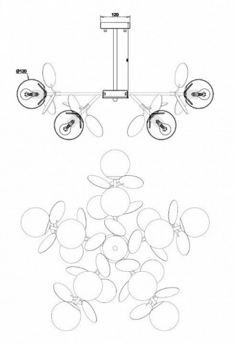 Потолочная люстра Freya Satellite FR5165PL-10S Потолочная люстра Freya Satellite FR5165PL-10S