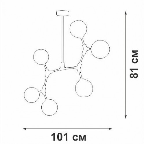 Потолочная люстра Vitaluce V3790-0/6PL Потолочная люстра Vitaluce V3790-0/6PL