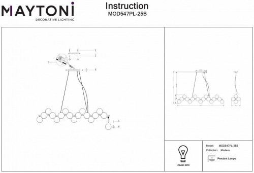 Подвесной светильник Maytoni Dallas MOD547PL-25B