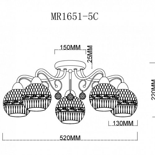 Потолочная люстра MyFar Frank MR1651-5C
