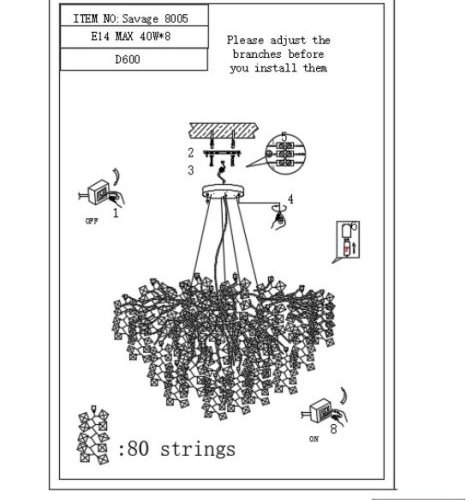 Подвесная люстра iLamp Savage 8005-D600 GD