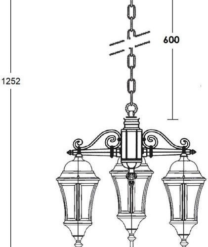 Уличный светильник подвесной Oasis Light ASTORIA 1 L 91370L/3 cover Gb
