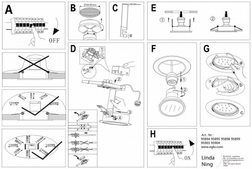 Встраиваемый светодиодный светильник Eglo Peneto 1 95898 Встраиваемый светодиодный светильник Eglo Peneto 1 95898