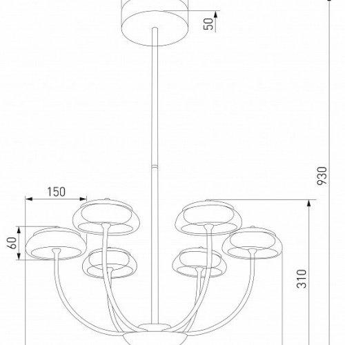 Потолочная люстра Eurosvet Fungo 50388 LED Черный