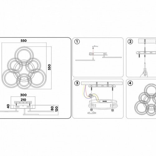 Потолочная светодиодная люстра Ambrella light Original FA8805