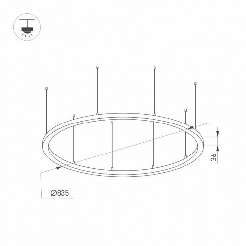 Подвесной светодиодный светильник Arlight SP-Line-Hang-Arc-O3535-D800-65W Day4000 034007(2)