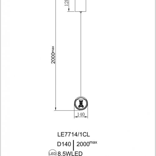 Подвесной светильник Mickey LE7714/1CL Black Chrome