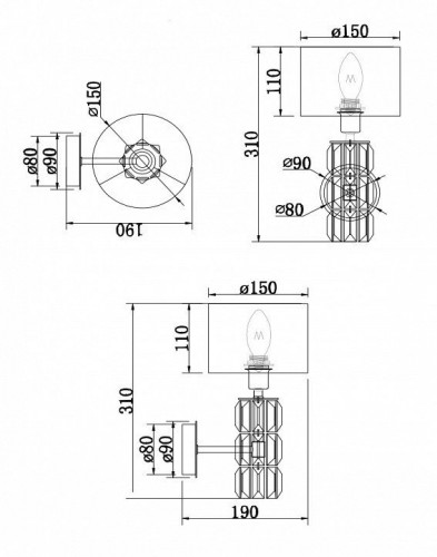 Бра Maytoni Modern DIA008WL-01CH
