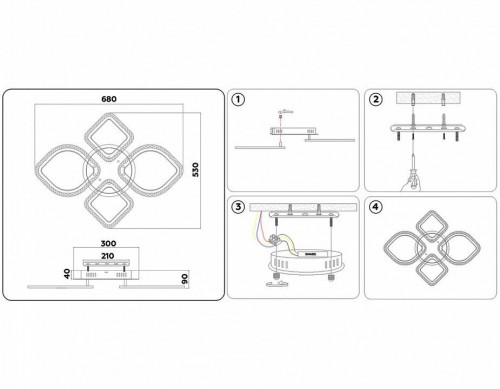 Потолочная светодиодная люстра Ambrella light Original FA5148