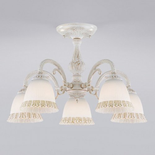 Потолочная люстра Eurosvet Campina 60107/5 белый с золотом Потолочная люстра Eurosvet Campina 60107/5 белый с золотом