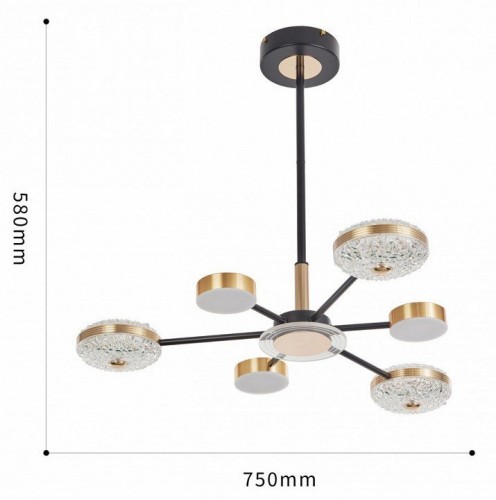 Потолочная люстра Arte Milano 272069/6 BK/GD