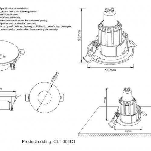 Встраиваемый светильник Crystal Lux CLT 004C1 CH