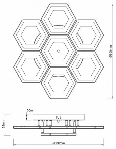 Потолочная люстра Escada Hexagon 10204/7LED Потолочная люстра Escada Hexagon 10204/7LED