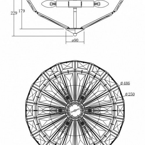 Потолочная люстра Maytoni Facet MOD094CL-06G