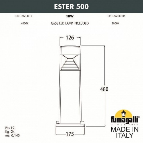 Наземный светильник Fumagalli ESTER DS1.563.000.AXD1L Наземный светильник Fumagalli ESTER DS1.563.000.AXD1L