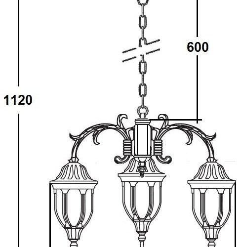 Уличный светильник подвесной Oasis Light GENUYA 92170/3/16S Bl