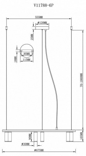 Подвесной светильник Sofina V11788-6P Подвесной светильник Sofina V11788-6P