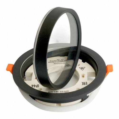 Светильник встраиваемый Feron DL704 потолочный GX70 черный круг IP44 51106