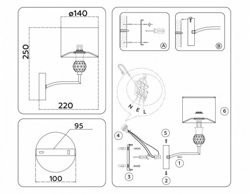 Бра Ambrella Light High Light Classic LH71135 Бра Ambrella Light High Light Classic LH71135