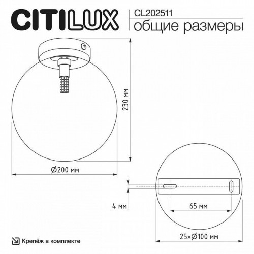 Настенно-потолочный светильник Citilux Orton CL202511