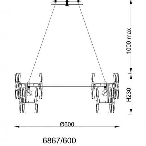 Подвесная люстра Fleur LE6867/600 GD