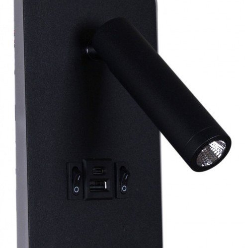 Настенный светодиодный светильник Reluce 86204-9.2-001KT LED12W+USB BK Настенный светодиодный светильник Reluce 86204-9.2-001KT LED12W+USB BK