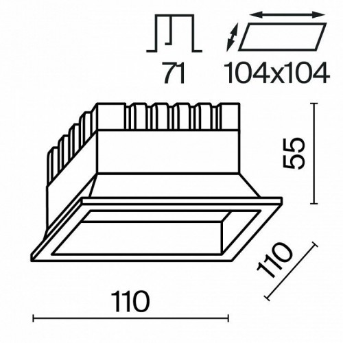 Встраиваемый светильник Maytoni Okno DL056-12W3-4-6K-W