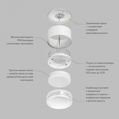 Точечный светильник AQUA DK-DH2610-WH