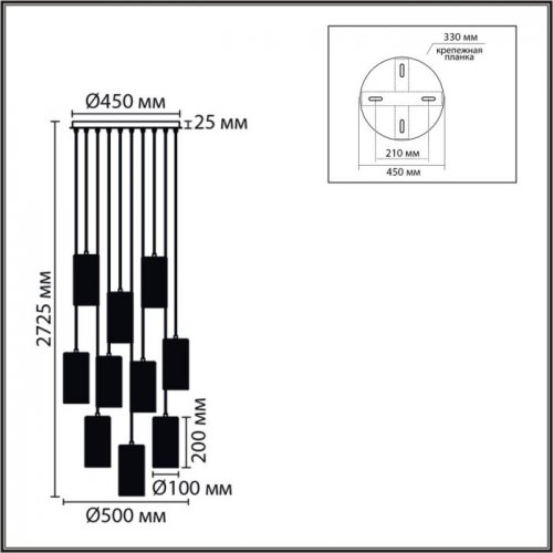 Подвесная люстра Murano 8401/10 Подвесная люстра Murano 8401/10