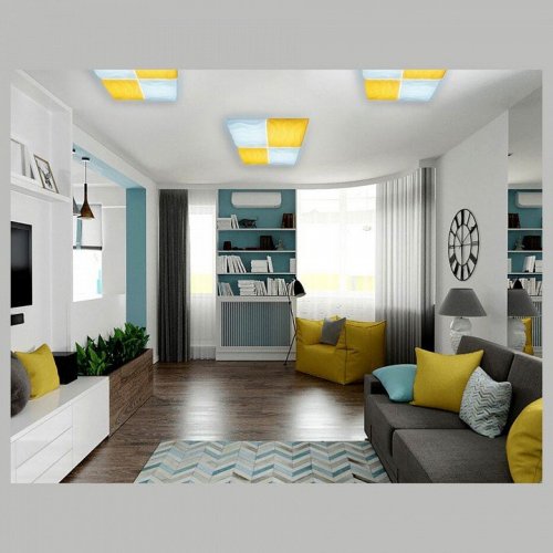 Потолочный светодиодный светильник Ambrella light Orbital Parus FP2382 WH 128W D500*500
