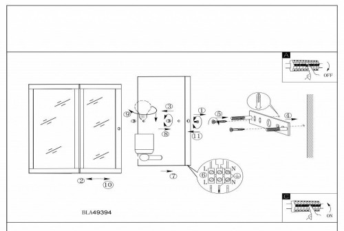 Настенный светильник Eglo Charterhouse 49394 Настенный светильник Eglo Charterhouse 49394