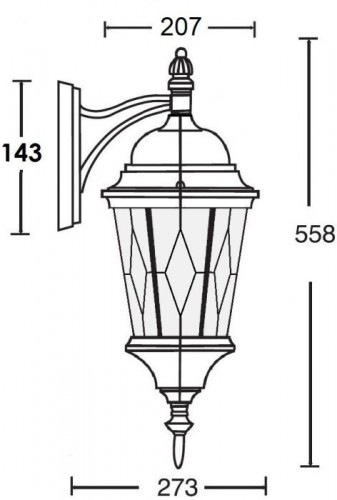 Настенный фонарь Oasis Light уличный ASTORIA 2M 91402M cover Bl ромб
