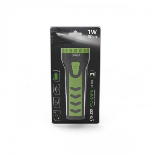 Ручной светодиодный фонарь Gauss аккумуляторный 128х48 50 лм GF101 Ручной светодиодный фонарь Gauss аккумуляторный 128х48 50 лм GF101