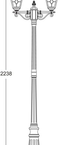 Наземный фонарь Oasis Light QUADRO M lead GLASS 79909MAlgW Bl