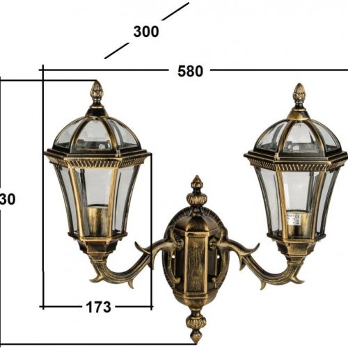 Настенный фонарь уличный ROMA S 95201S 2 15L Gb Настенный фонарь уличный ROMA S 95201S 2 15L Gb