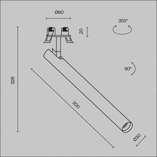 Точечный светильник Focus T C141RS-L300-6W3K-B