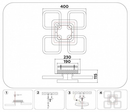 Потолочная люстра Ambrella light Acrylica FA3861