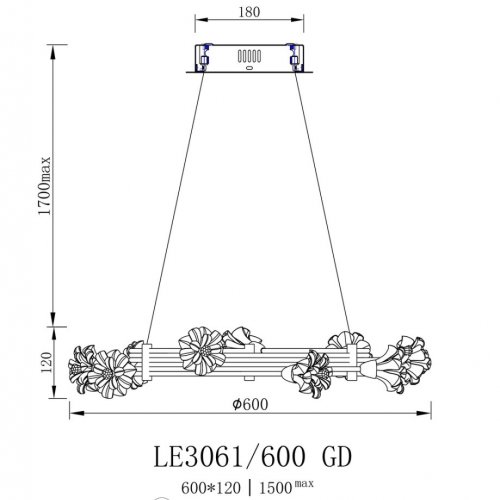 Подвесная люстра Octavia LE3061/600 GD